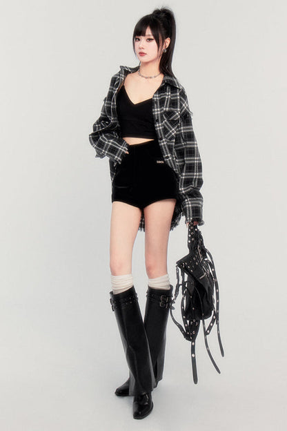 velvet shorts