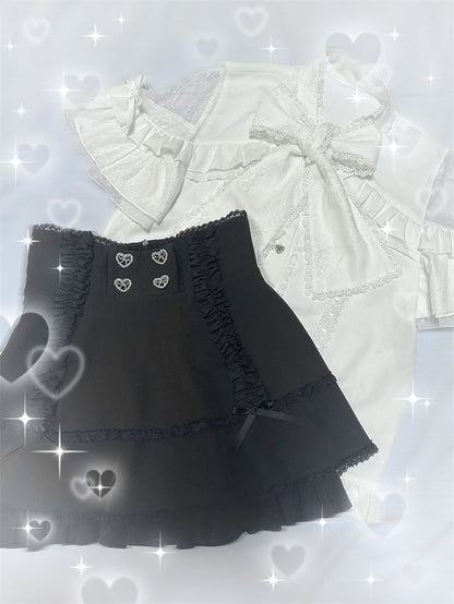 Hohe Culottes Schmaler Minirock mit Schleifenbund