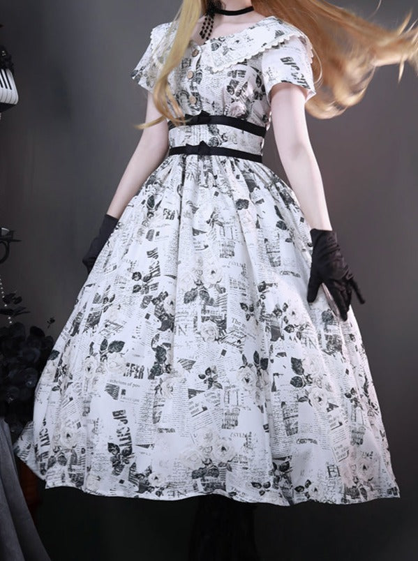 Mark Retro Lolita Flower Waist Dress
