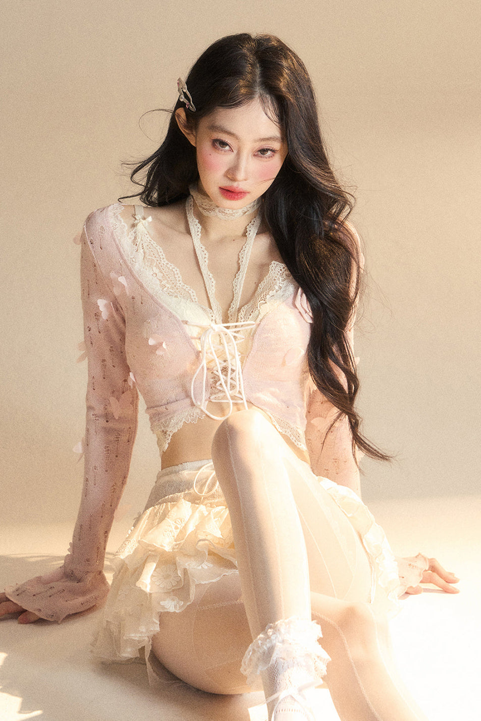 short cardigan Rail inner + halter neck
