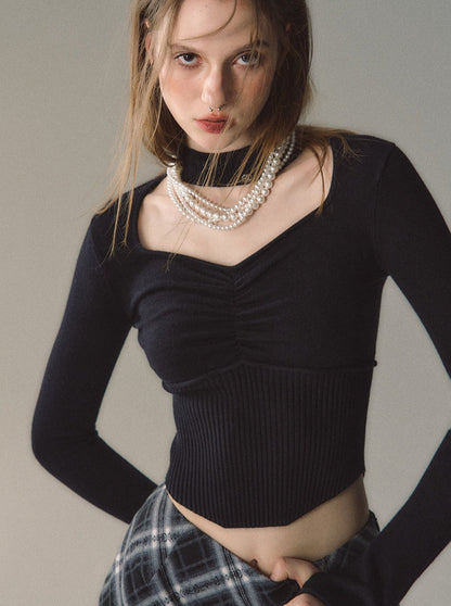 Neck Neck Waist Slim Halter Square Top
