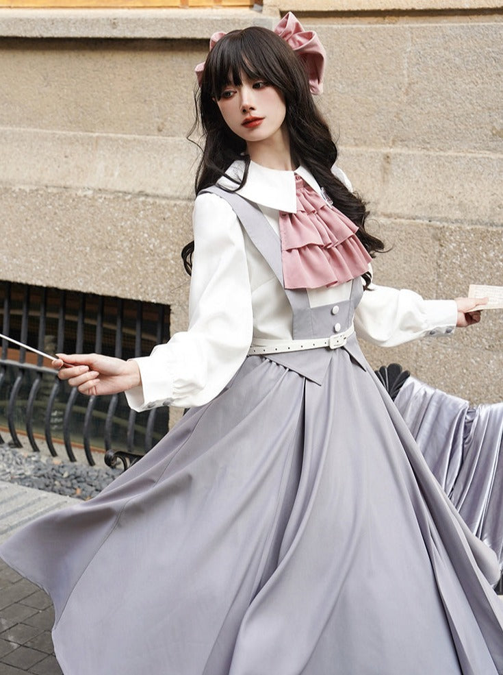 Blue College Dress Pastel Lolita