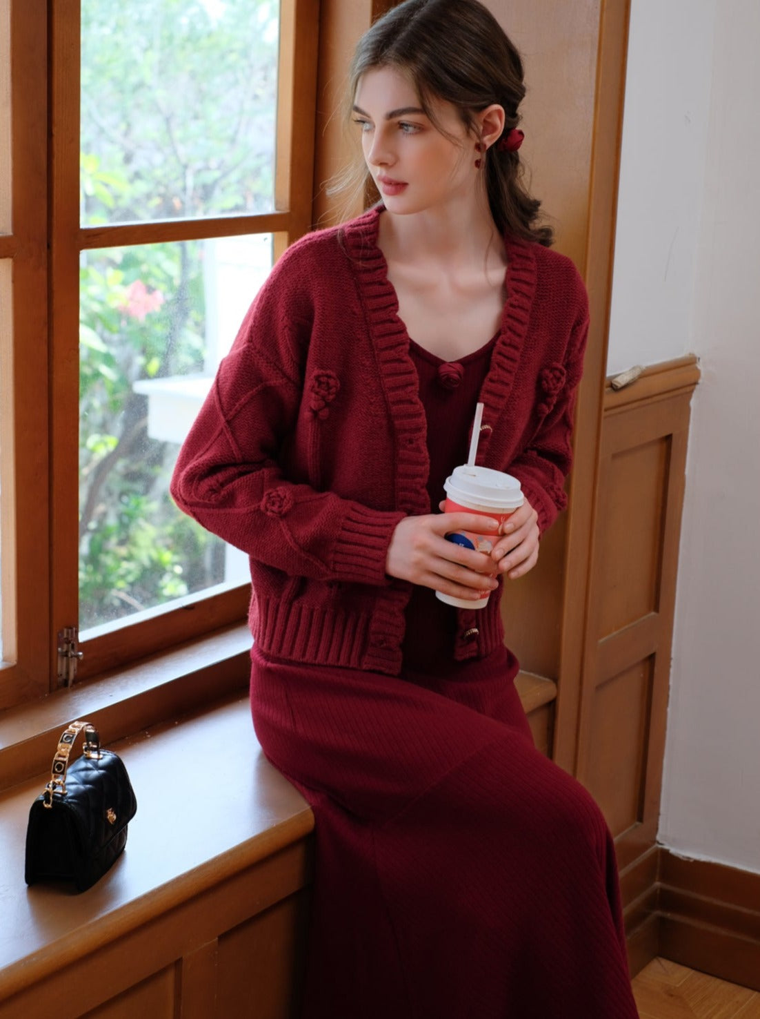 Camisole Rose Rose Flower Queen Dress Cardigan