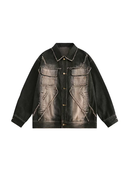 Gradient Street – Schwarze Retro-Jeansjacke