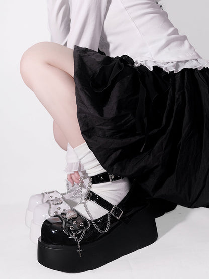Platform Rivet Punk Bone Millennium Shoes