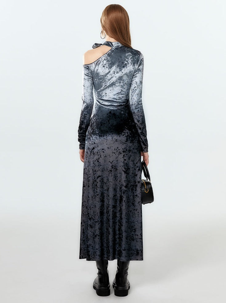 Velvet Dark Slim Dress Mode