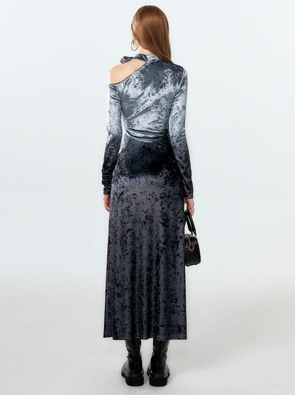 Velvet Dark Slim Dress Mode