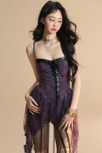 Dress Dark Halter Lace French