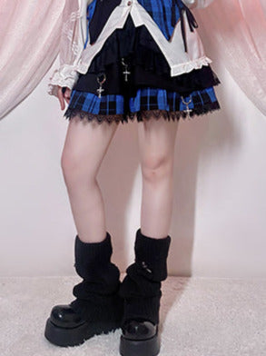 Suit Set Complete Check Vest Pants Skirt Shirt Prince
