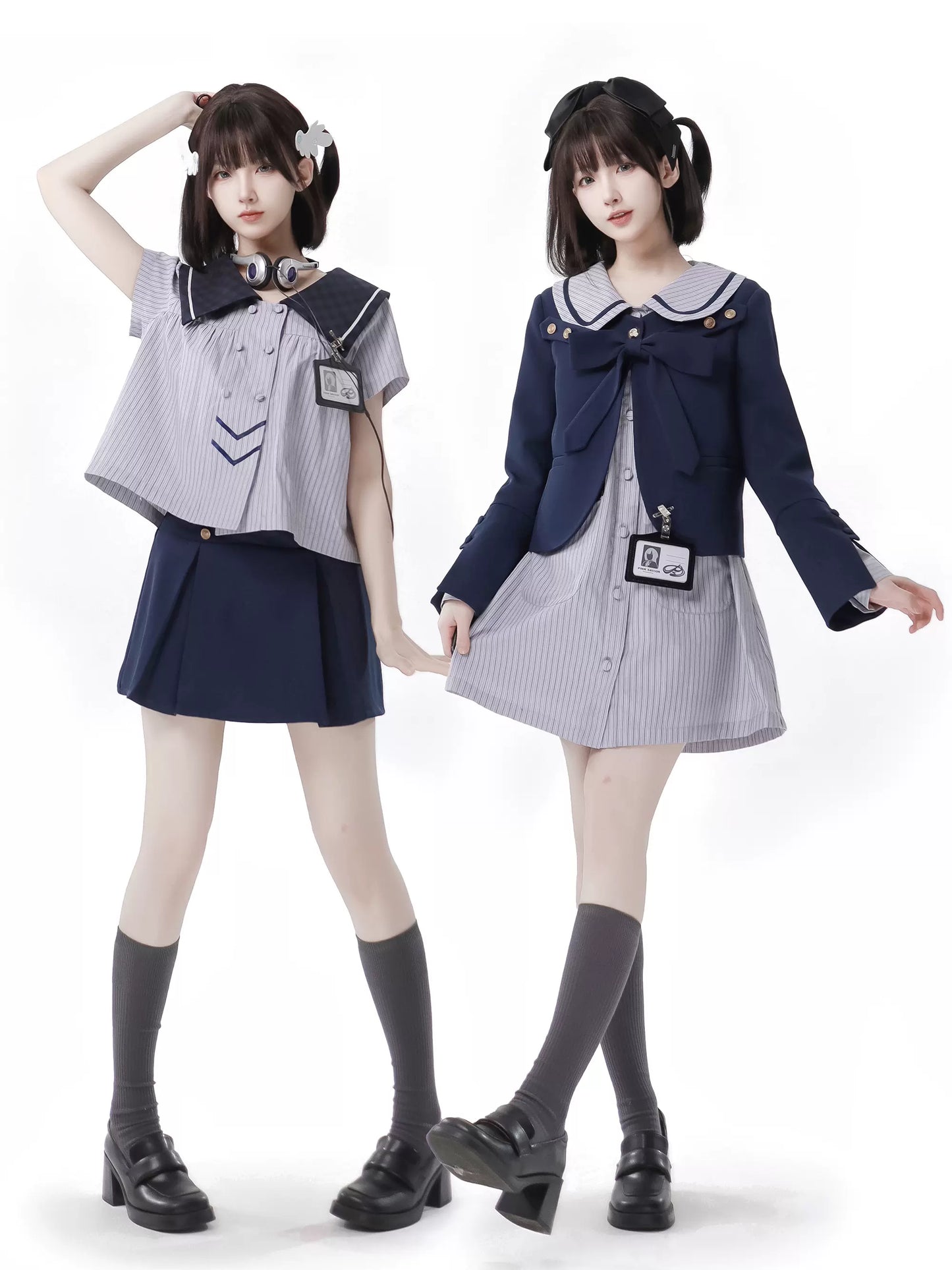 襟付きカレッジシャツ ドール哲学詩スーツ カルスカート