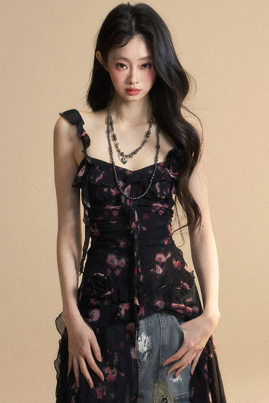 Chiffon Top Asymmetrical Wildflower Reservations Camisole