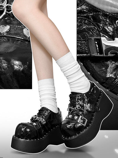 Punk Lolita Platform Toe Devil Shoes Gothic Round Trap
