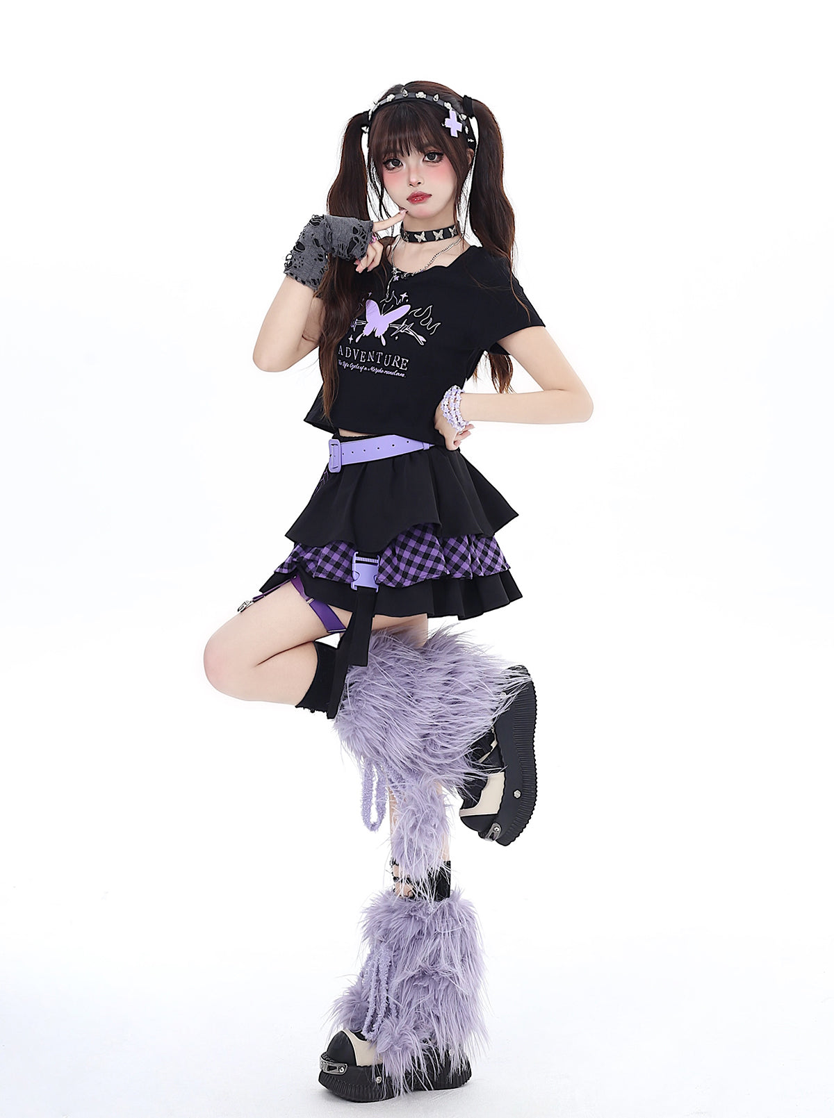 Butterfly Dream T-Shirt Short Slim Ribbon Back