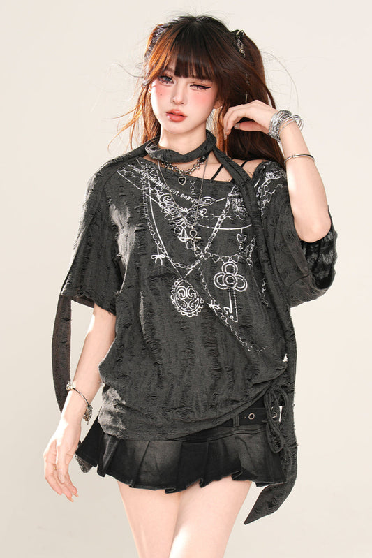 one-shoulder loose tops Mine