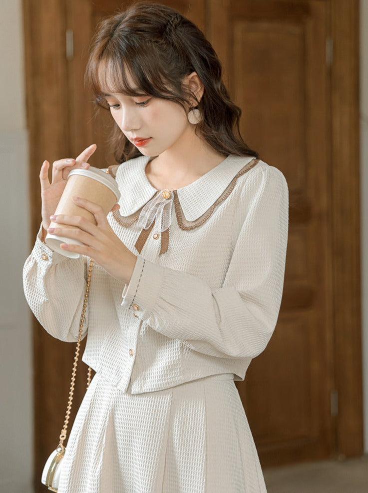 Shirt Flared Skirt Short Retro Girly