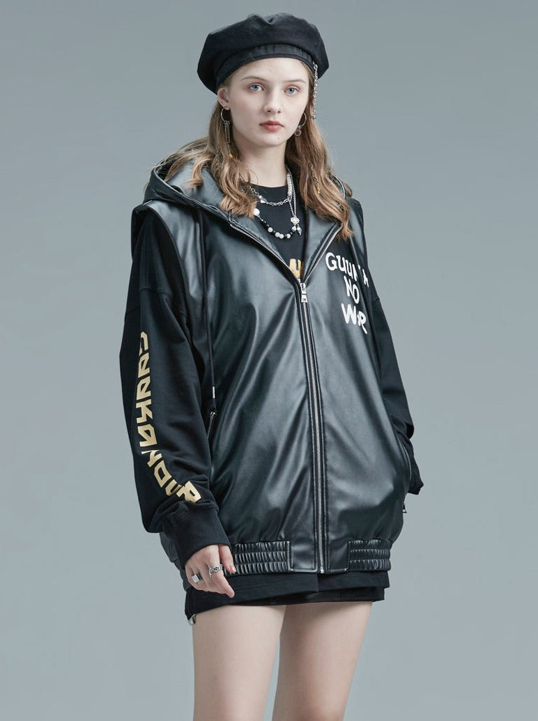 Logo Vest Leather Bag Print