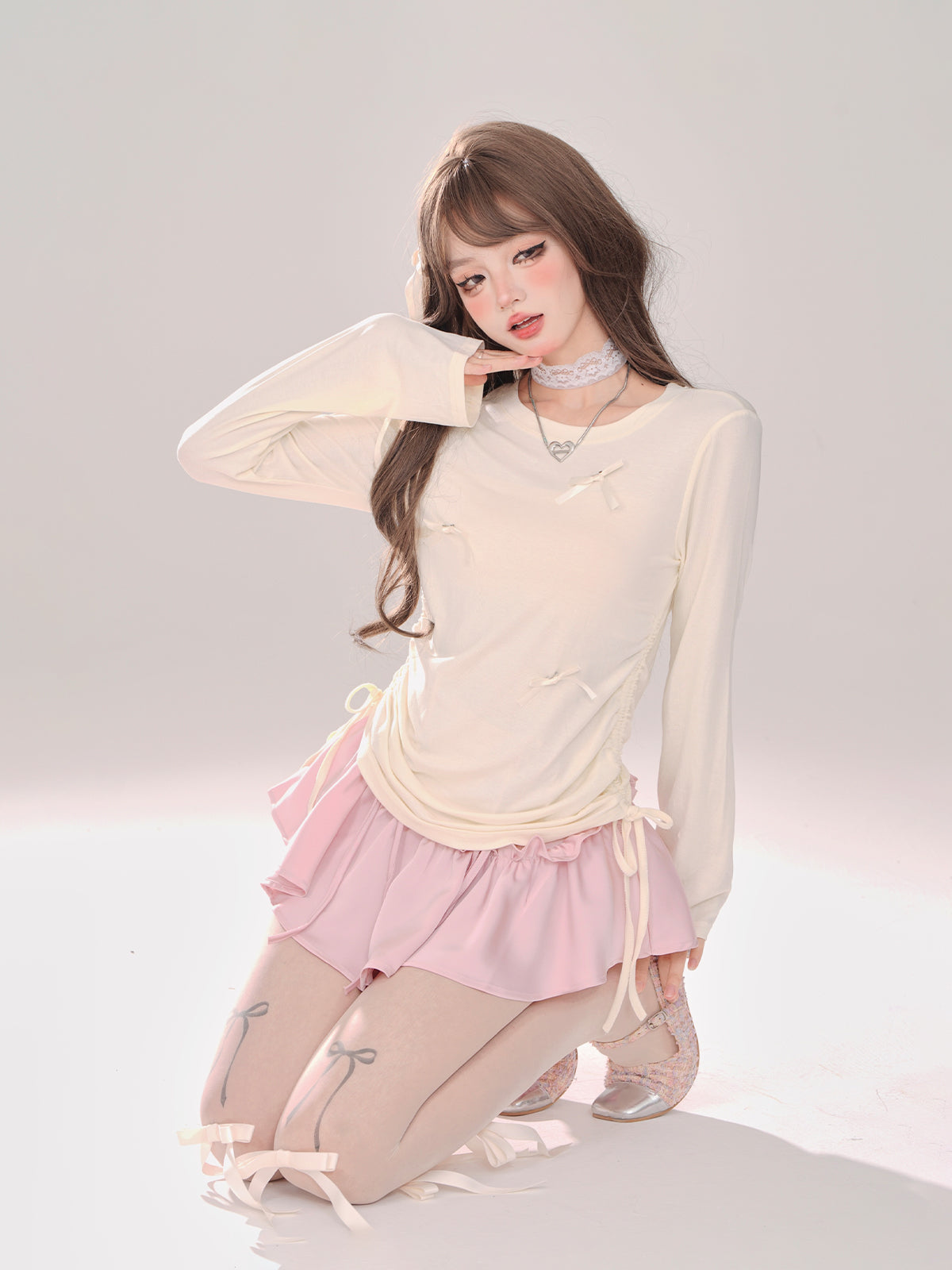 Sweet Long Ribbon Drawstring T