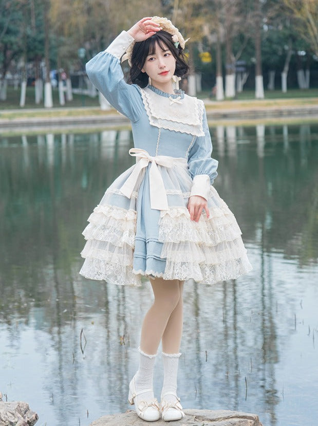 Lolita + Cover Cla Skirt Flower Dress Elegant Elegant