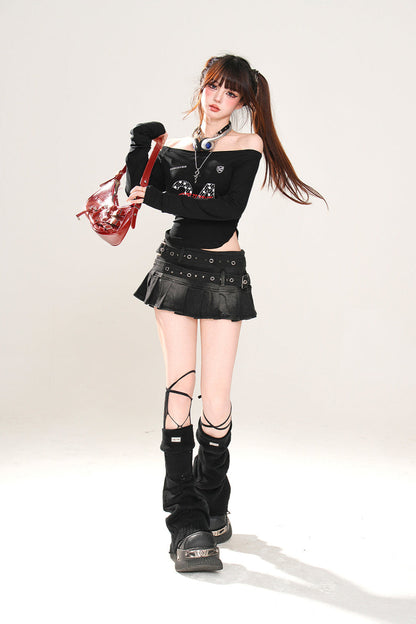 Skirt Pleated Y2K Denim Line