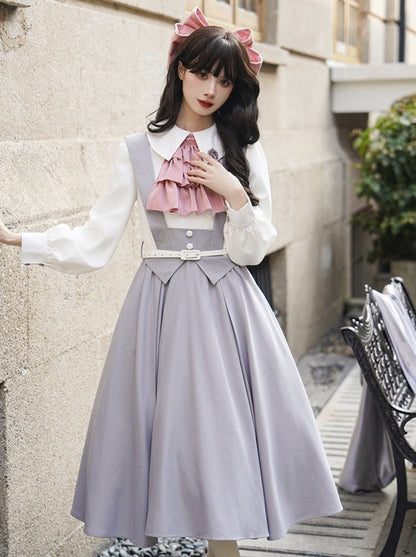 Blue College Dress Pastel Lolita