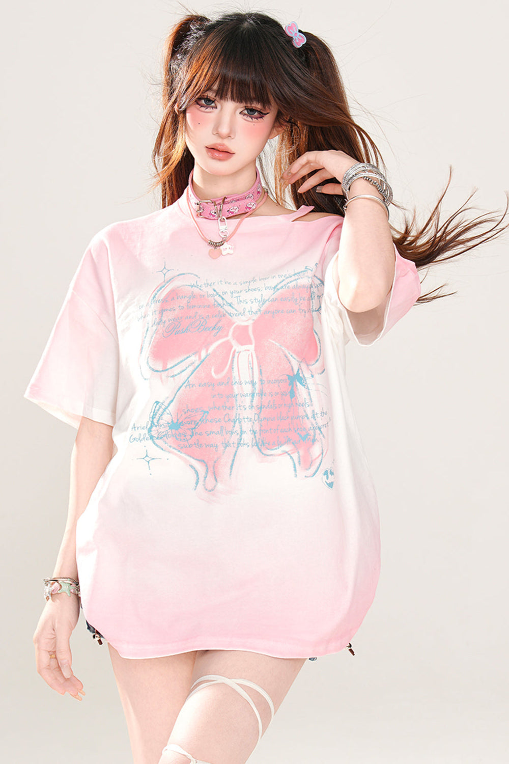 Trägerloses T-Shirt mit Schleife Melody
