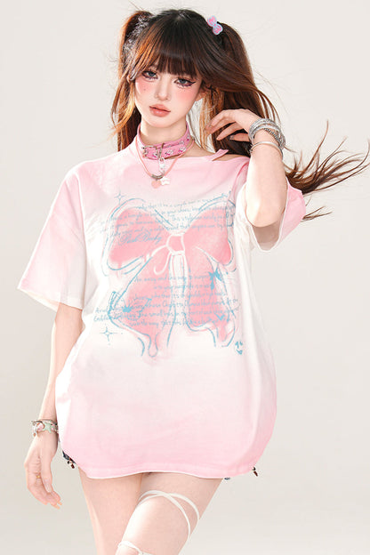 Trägerloses T-Shirt mit Schleife Melody