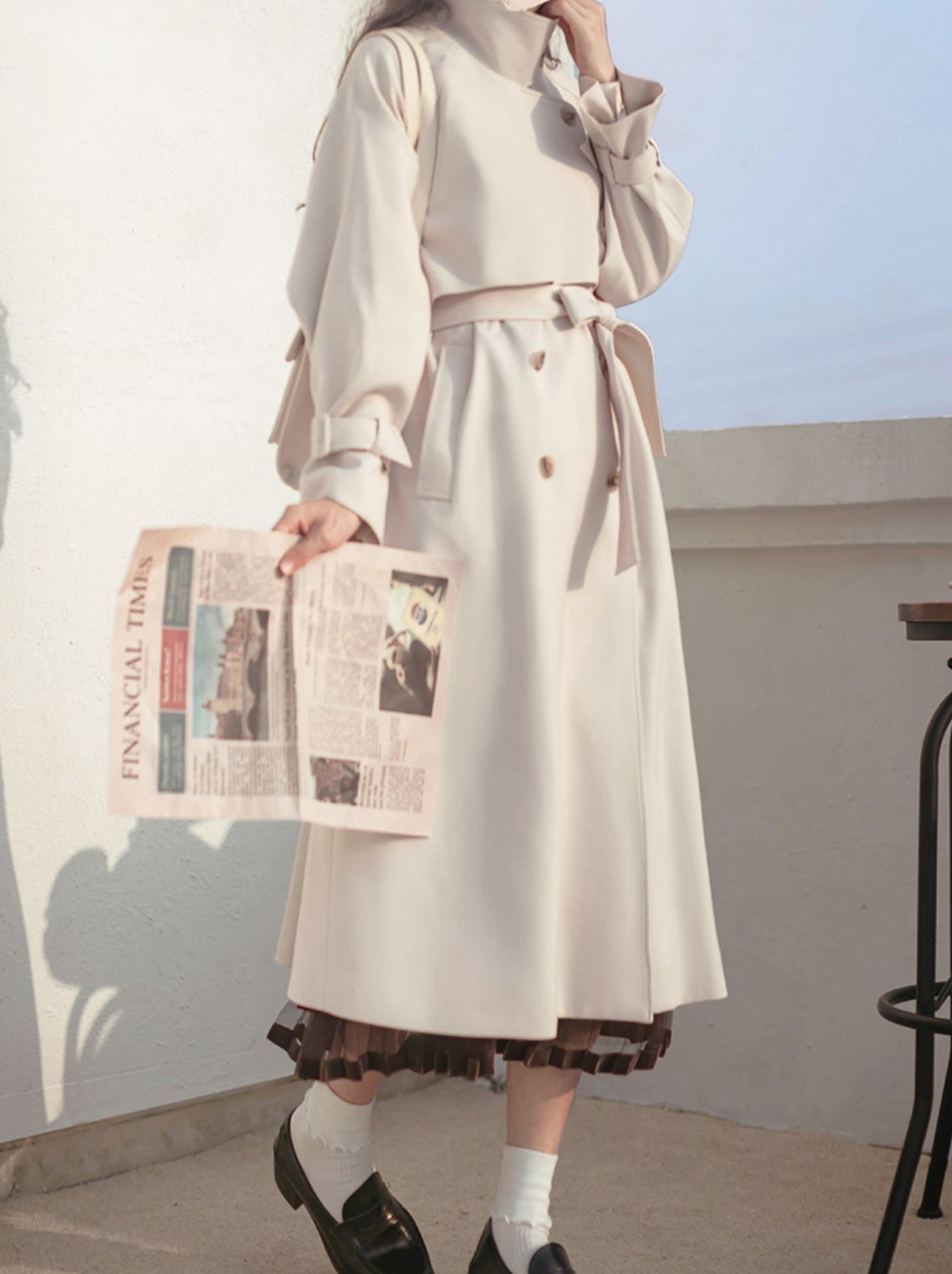 High Coat British Retro End Trench Style Cape