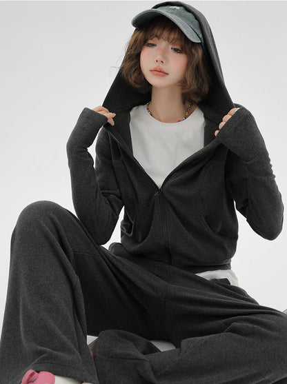 Lazy Sweatshirt Hoodie Jacket Pants Style Sport Casual Korean
