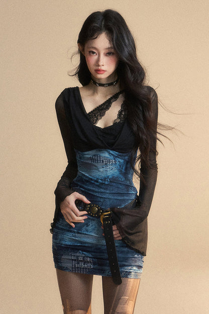 Tight Dress Lady Rim Chic Mini