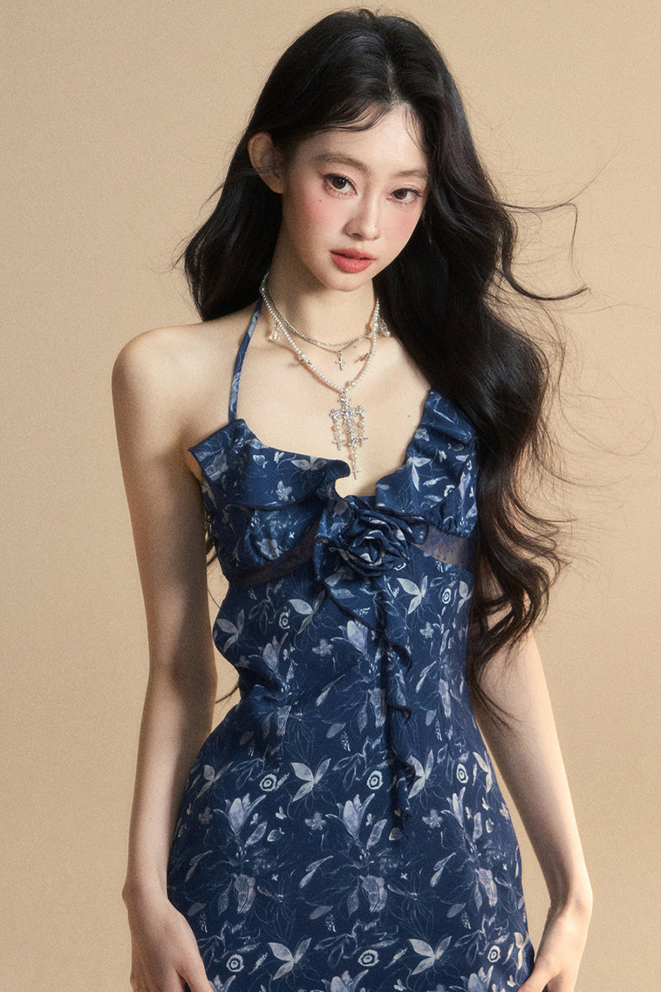 One-Shoulder Mini Dress Floral
