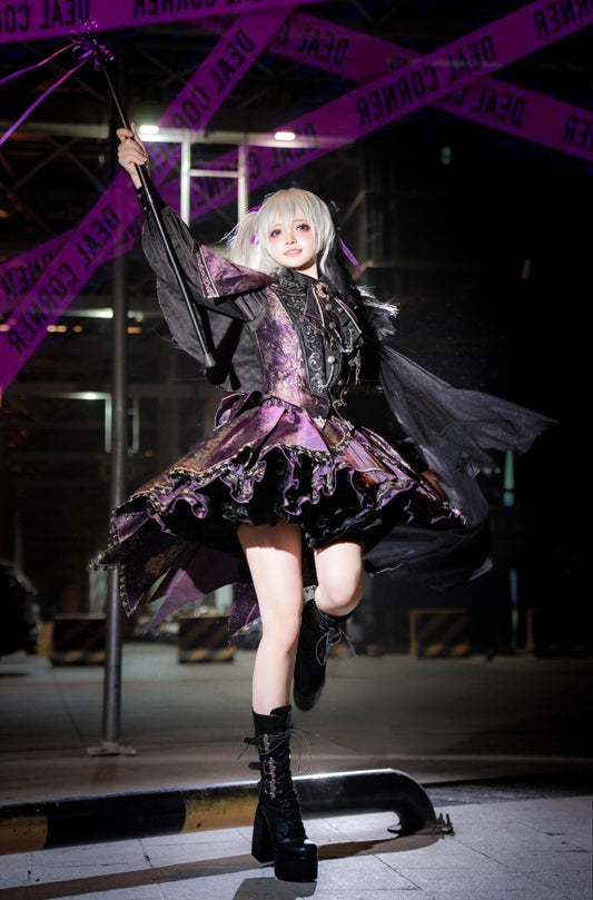 Set Pre-order Gold Cape Up product Phantom Black Purple Small Dress Kaito
