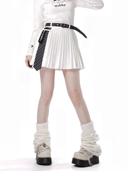 Pleated Nectai Eradalie Belt Skirt Curotto