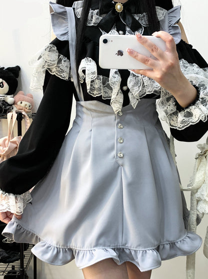 Love Gemstone Ruffle Suspender Skirt