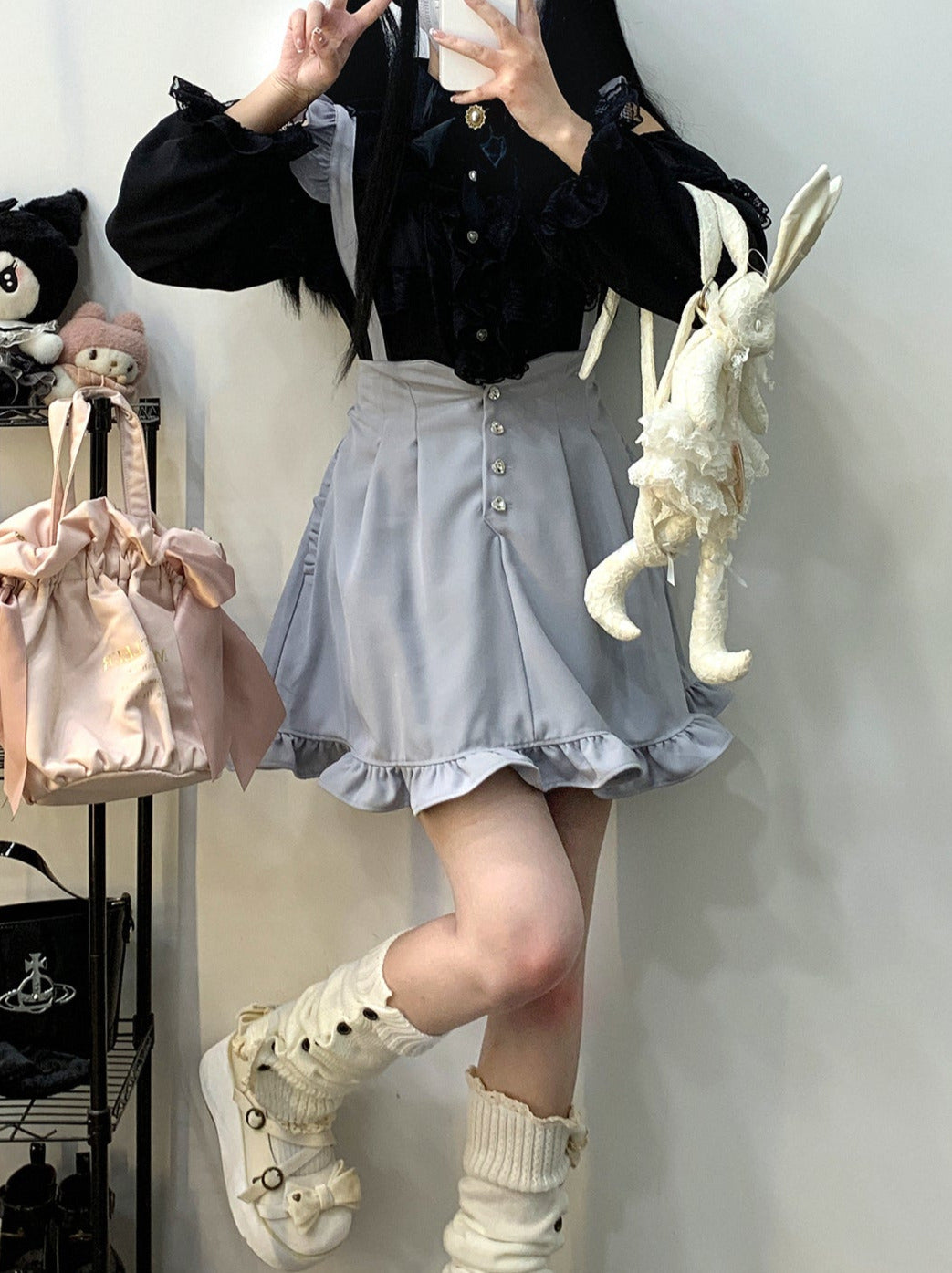 Love Gemstone Ruffle Suspender Skirt