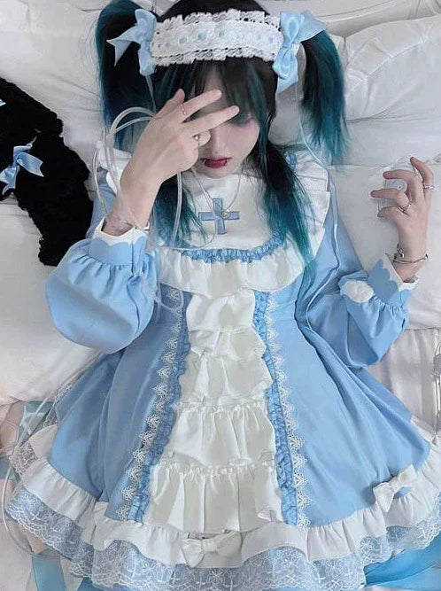 Halloween Sister Cross Subculture Dress Set Lolita
