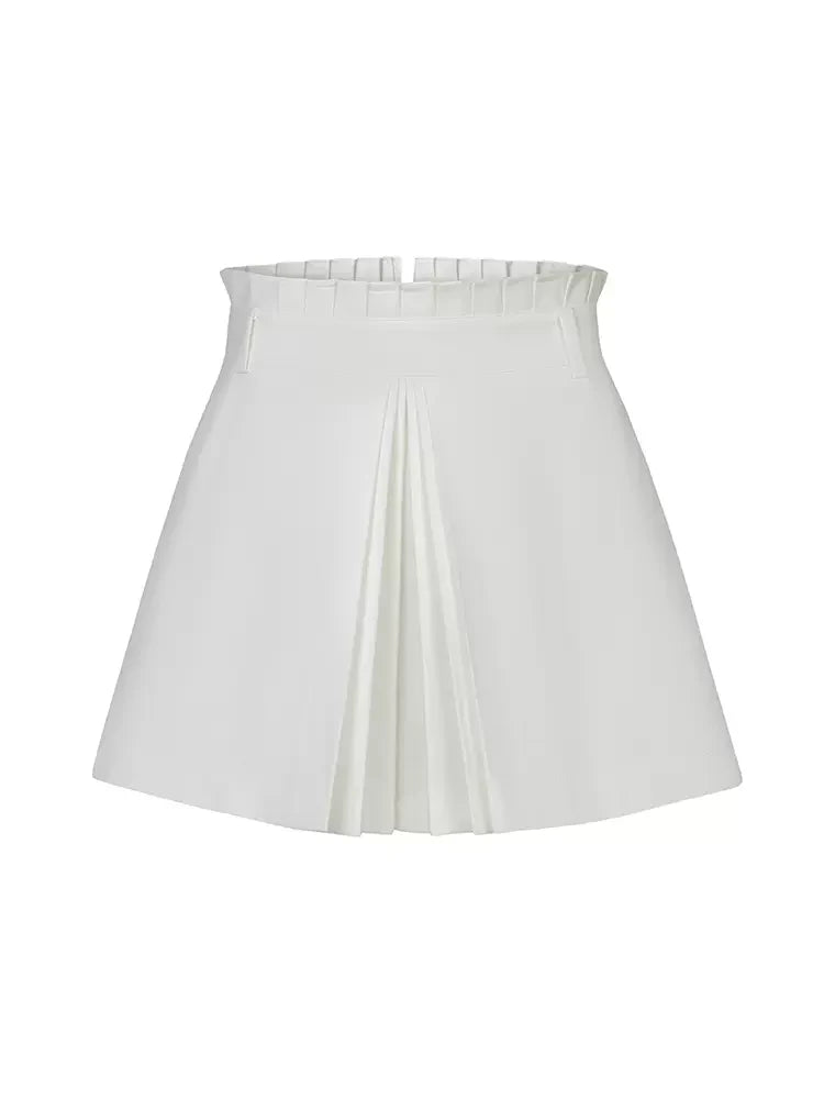 スタイルスカート ホワイト プリーツ ピュア フリル イレギュラー バレエ