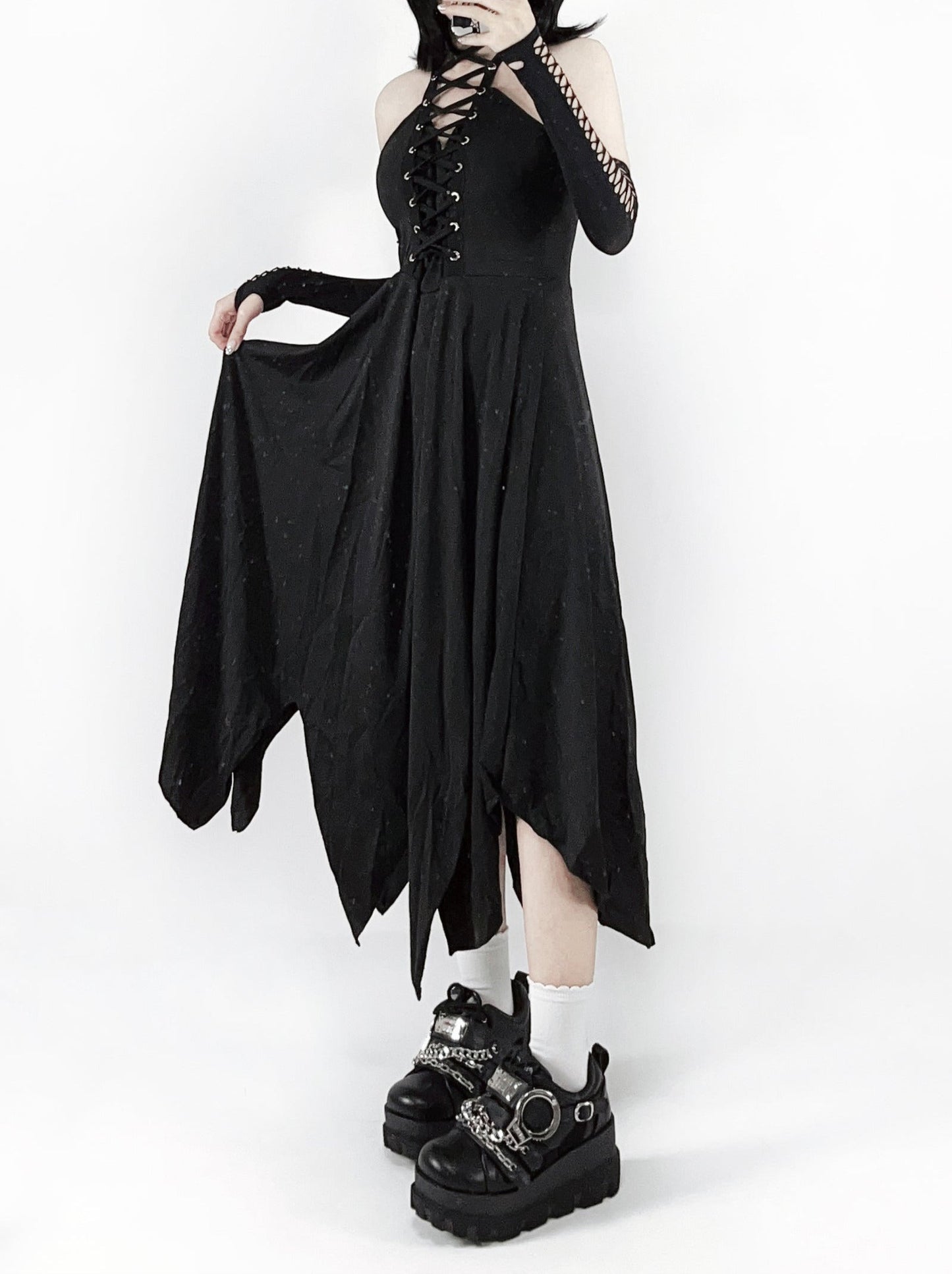 Shoes Cuff Hand Platform Metal Dark