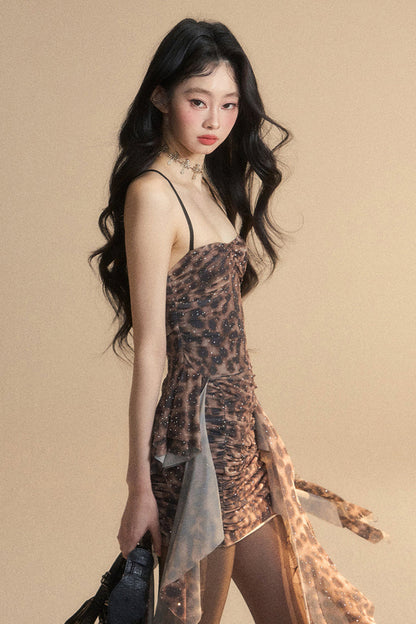 Leopard-print Dress Halter