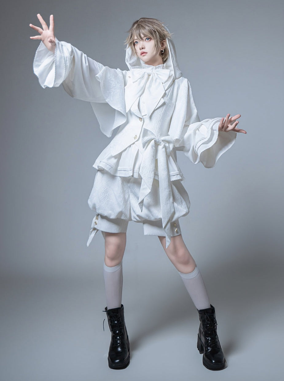 Hooded + Shorts Bunny Pants + Balloon Long Coat Prince