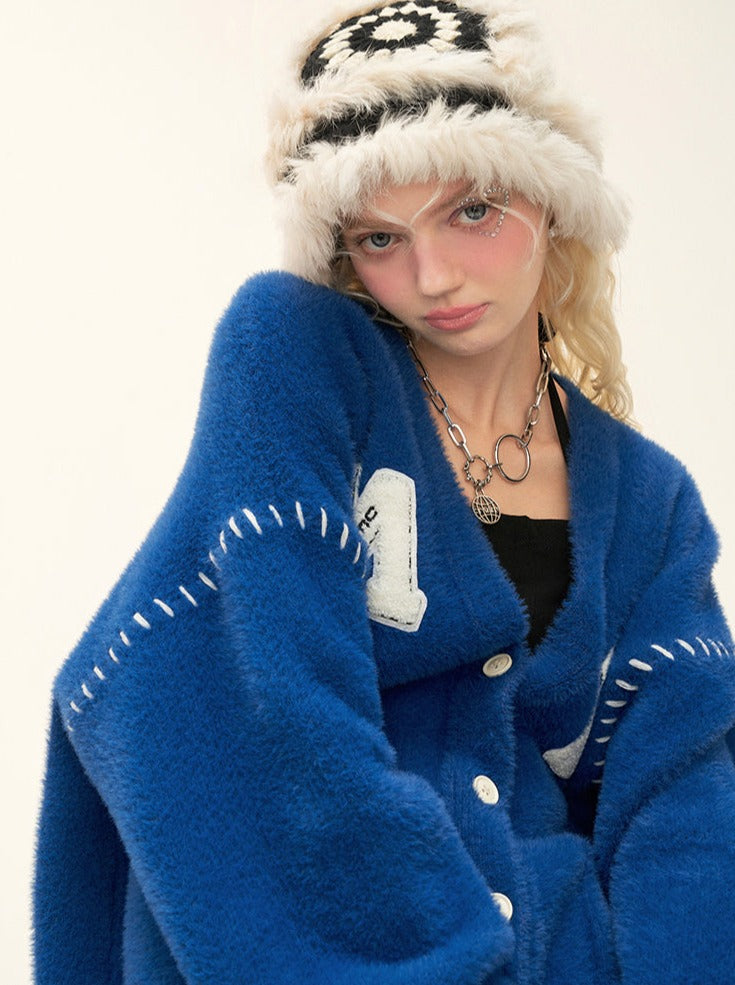 Polar V-Neck Bear Logo Cardigan