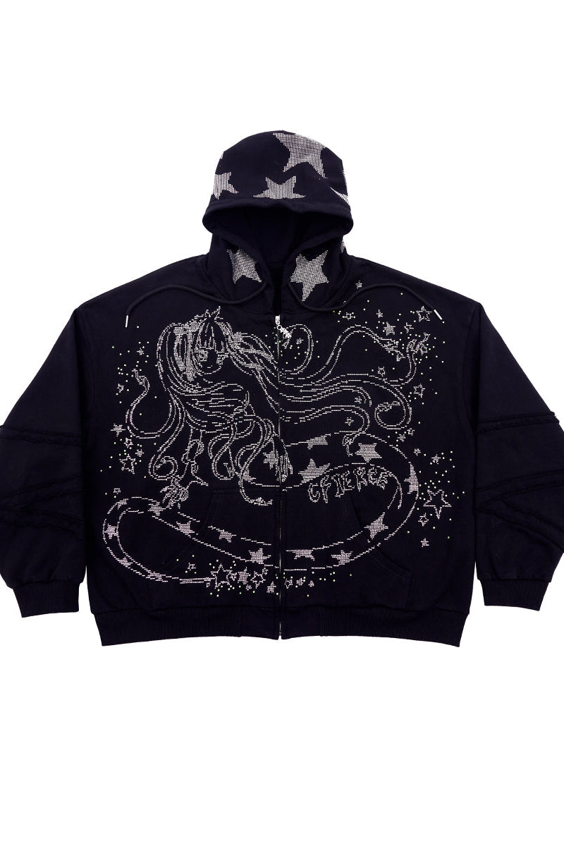 Sweatshirt Crystal Girl Snake Hoodie