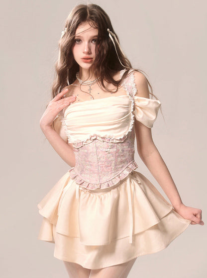Suspender Skirt Niche Cake Romantic Lace Top French