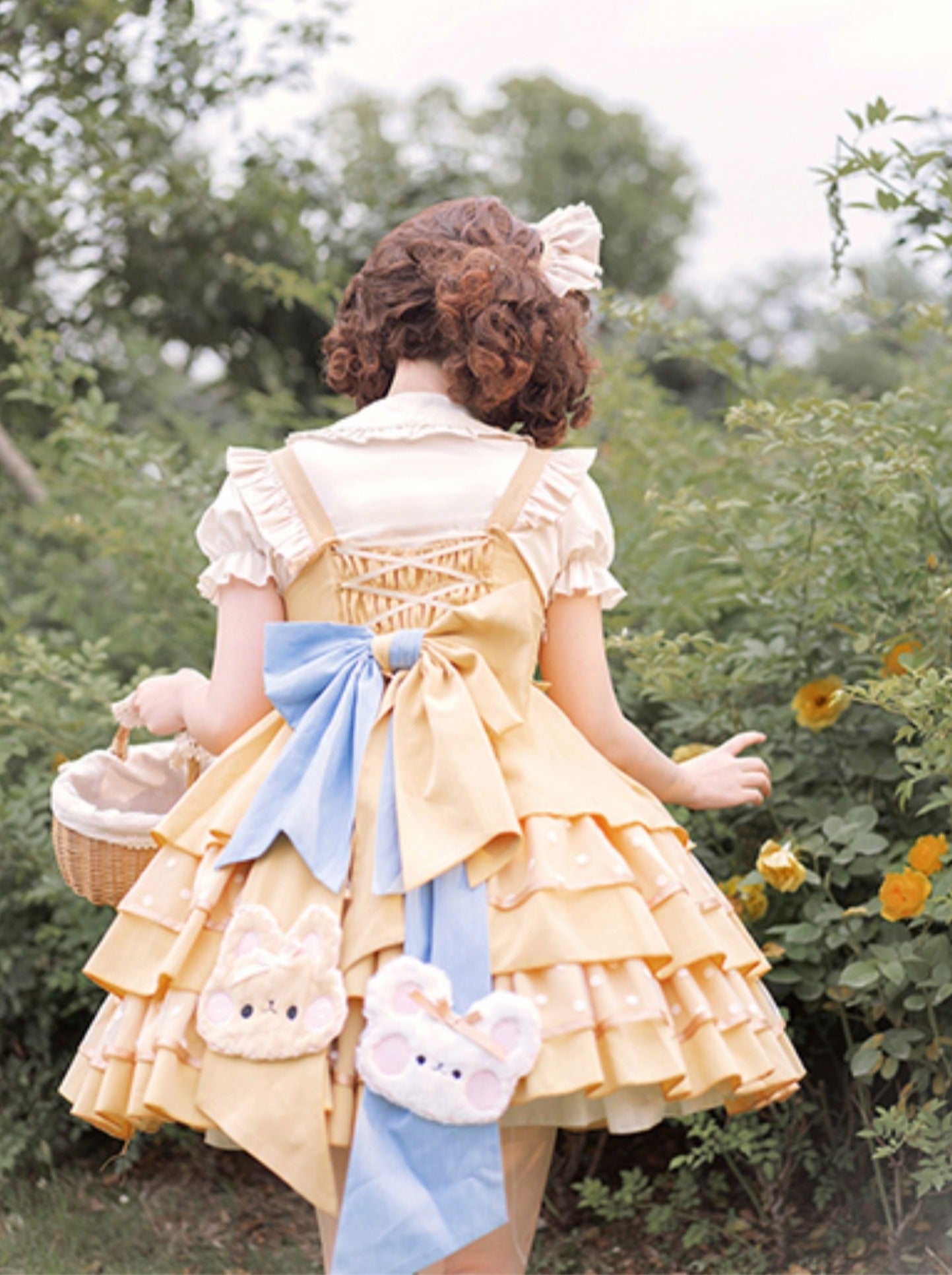 Bare Cheese Dress Tiered Lolita Doll Sleeve Puff Shirt