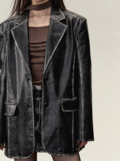 Veste en cuir Osh + jupe courte