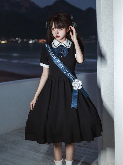 Dress College Lolita Frilled + French Apron