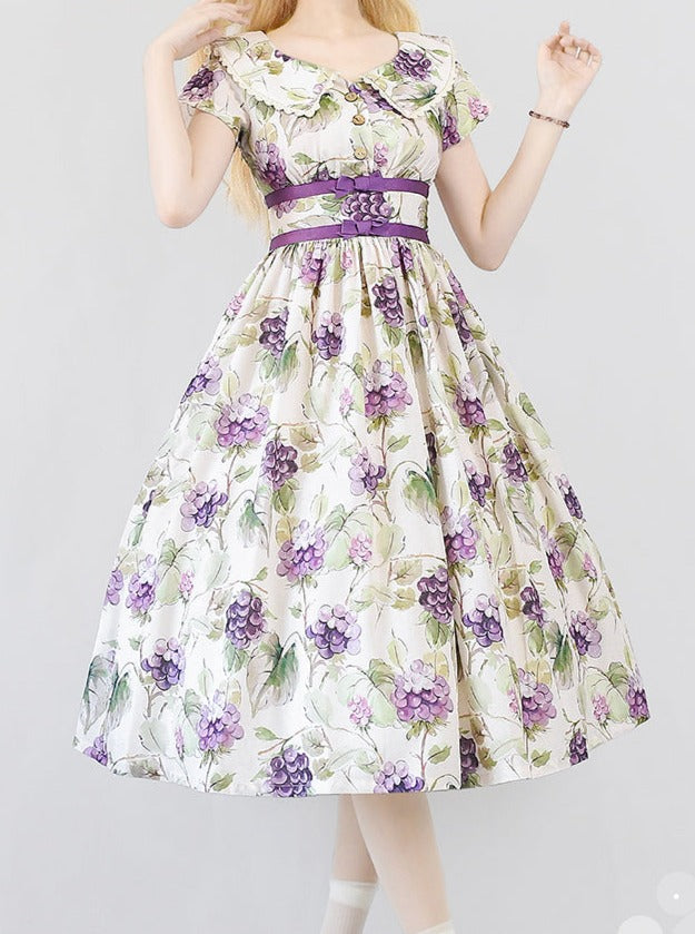 Mark Retro Lolita Flower Waist Dress