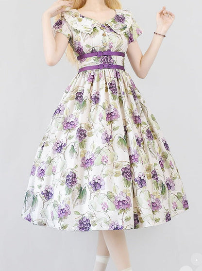 Mark Retro Lolita Flower Waist Dress