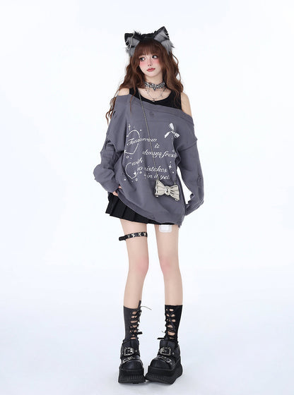 Haut deux pièces à épaules dénudées, style décontracté et cool, effet faux-sucré, pour une fille adorable