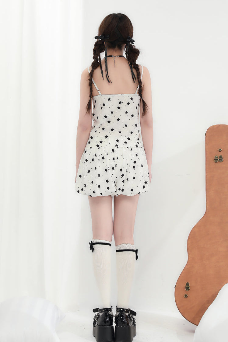 V-neck suspenders + shorts Star