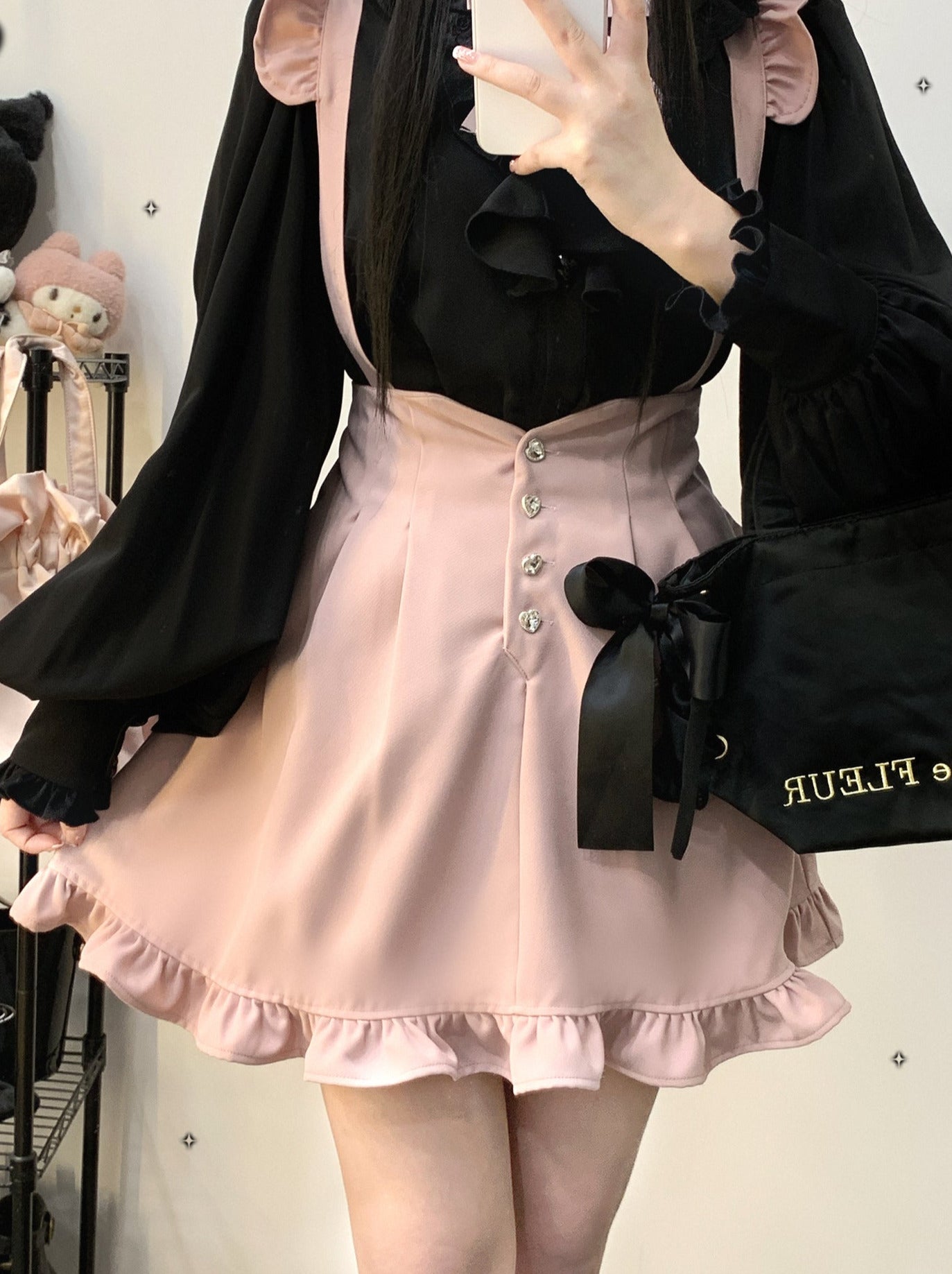 Love Gemstone Ruffle Suspender Skirt